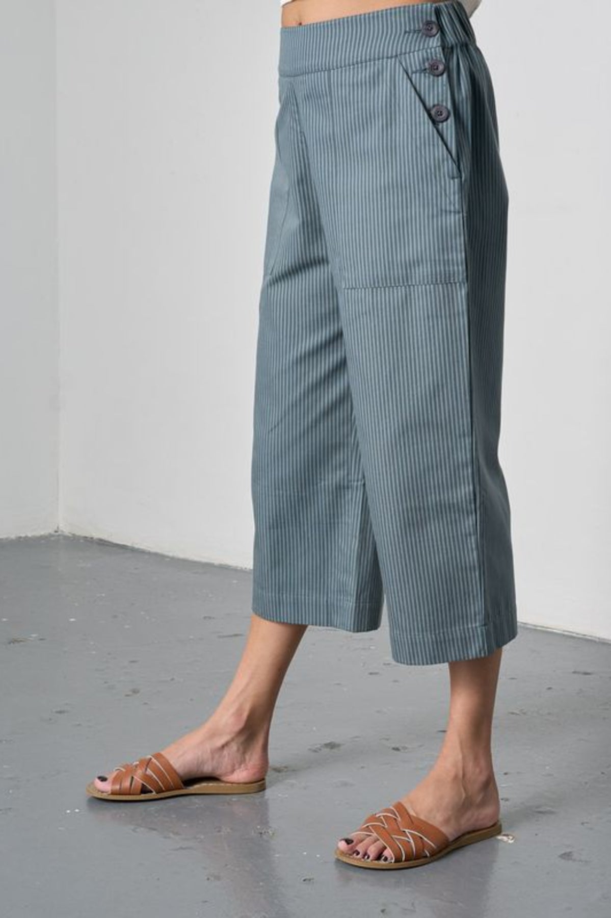Anna Culottes | Striped Slate