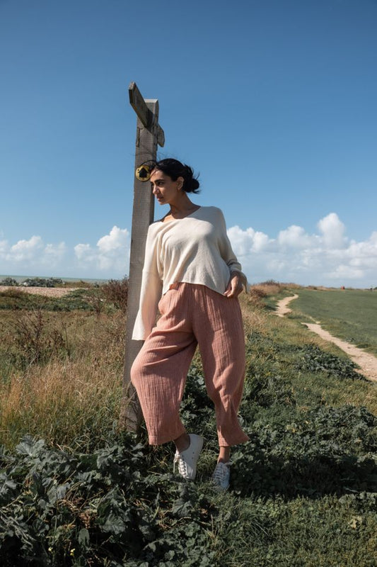 Clara Taper Trousers | Little Check Rust
