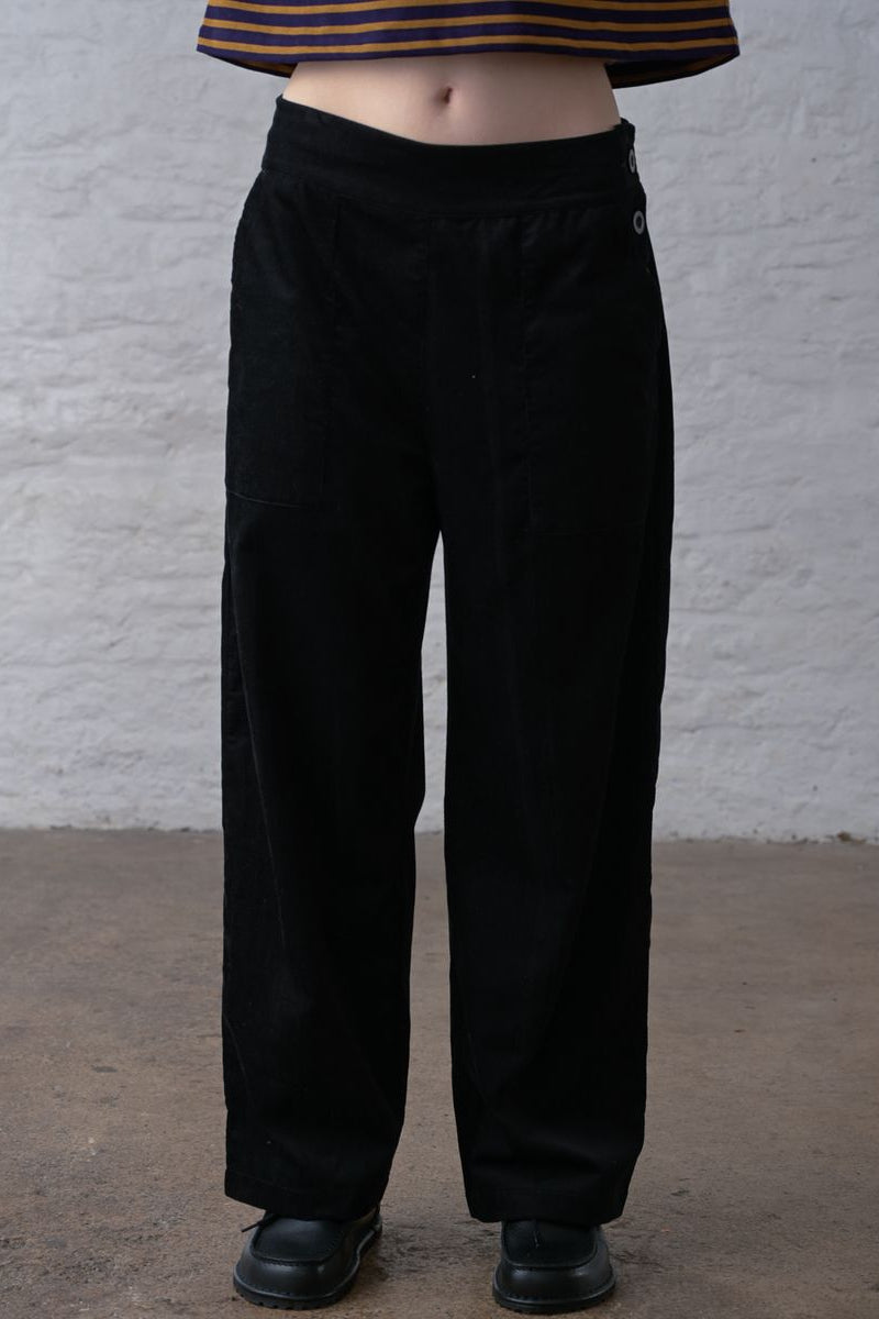 Anna Wide Leg Trouser | Little Black Corduroy