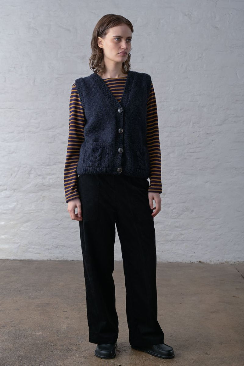 Anna Wide Leg Trouser | Little Black Corduroy