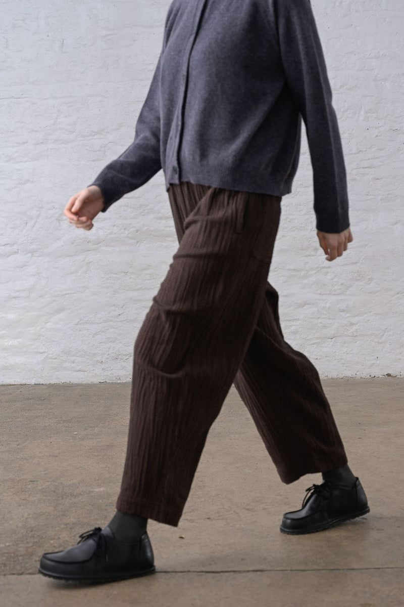 Clara Tapered Trouser | Cocoa Check