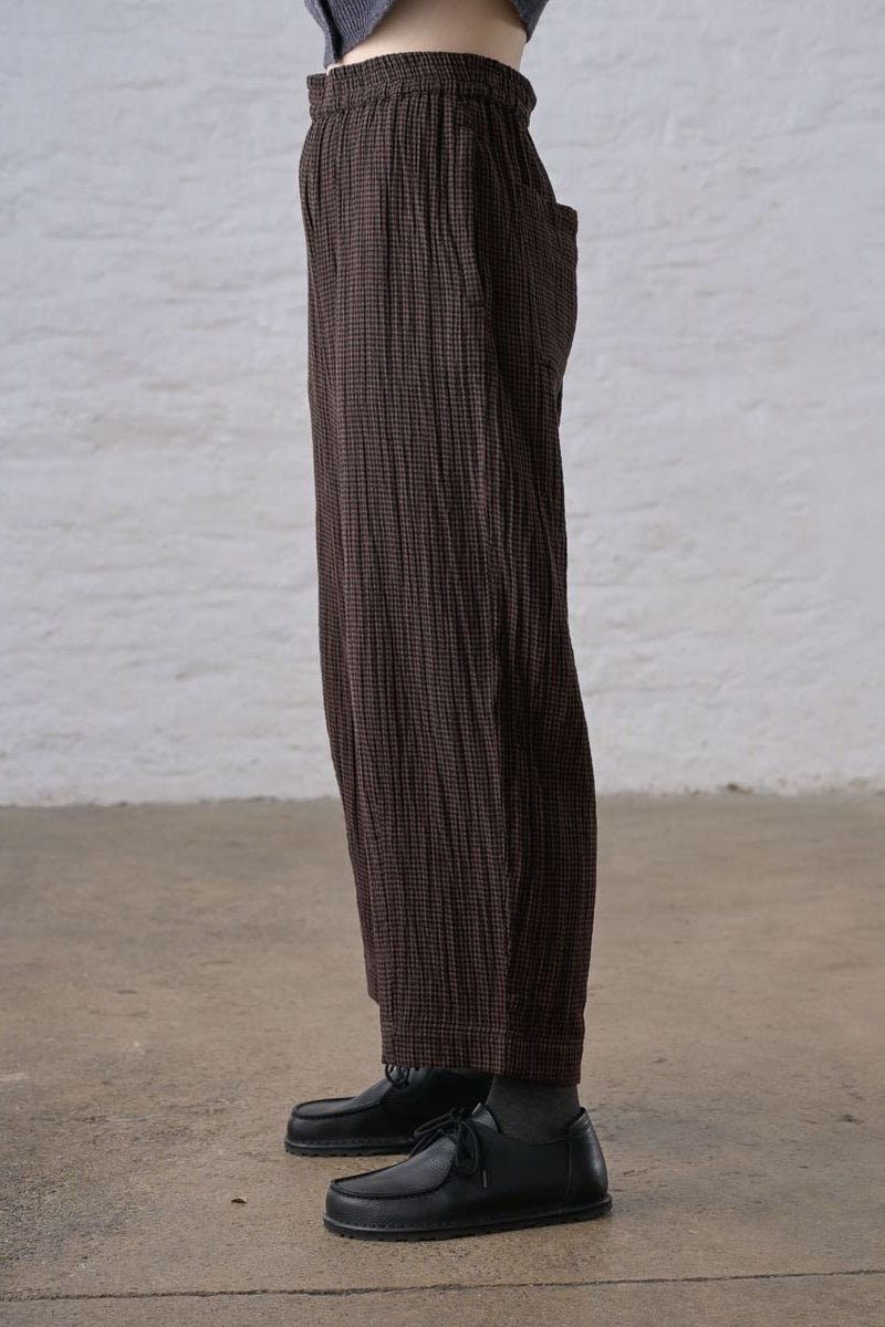 Clara Tapered Trouser | Cocoa Check