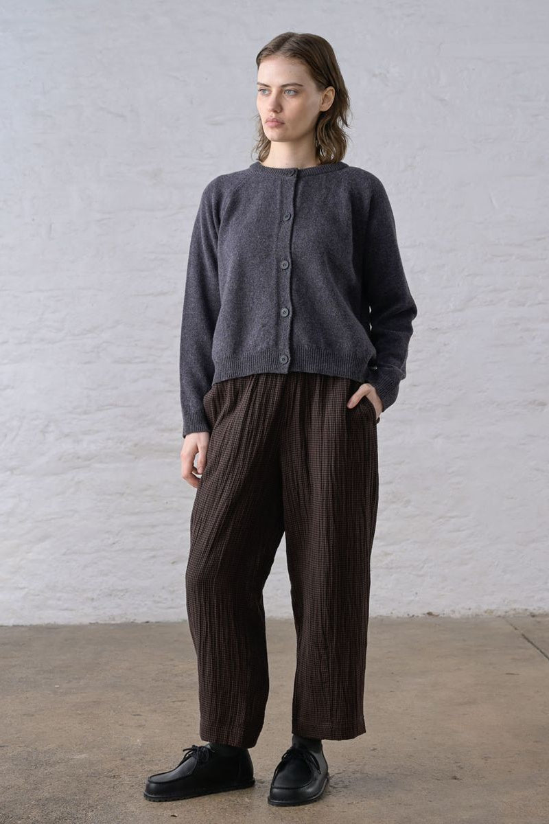 Clara Tapered Trouser | Cocoa Check