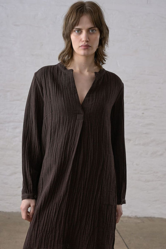 Long sleeve Wren Dress | Cocoa Check