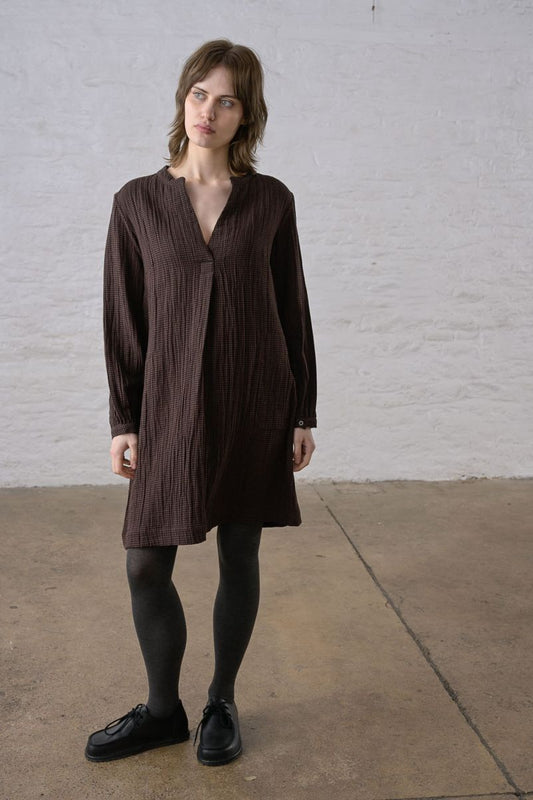 Long sleeve Wren Dress | Cocoa Check