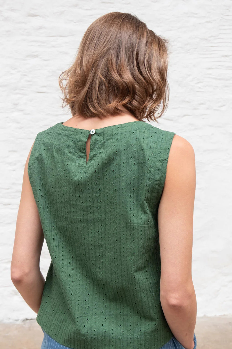 Pippa Embroidered Top | Cactus Green