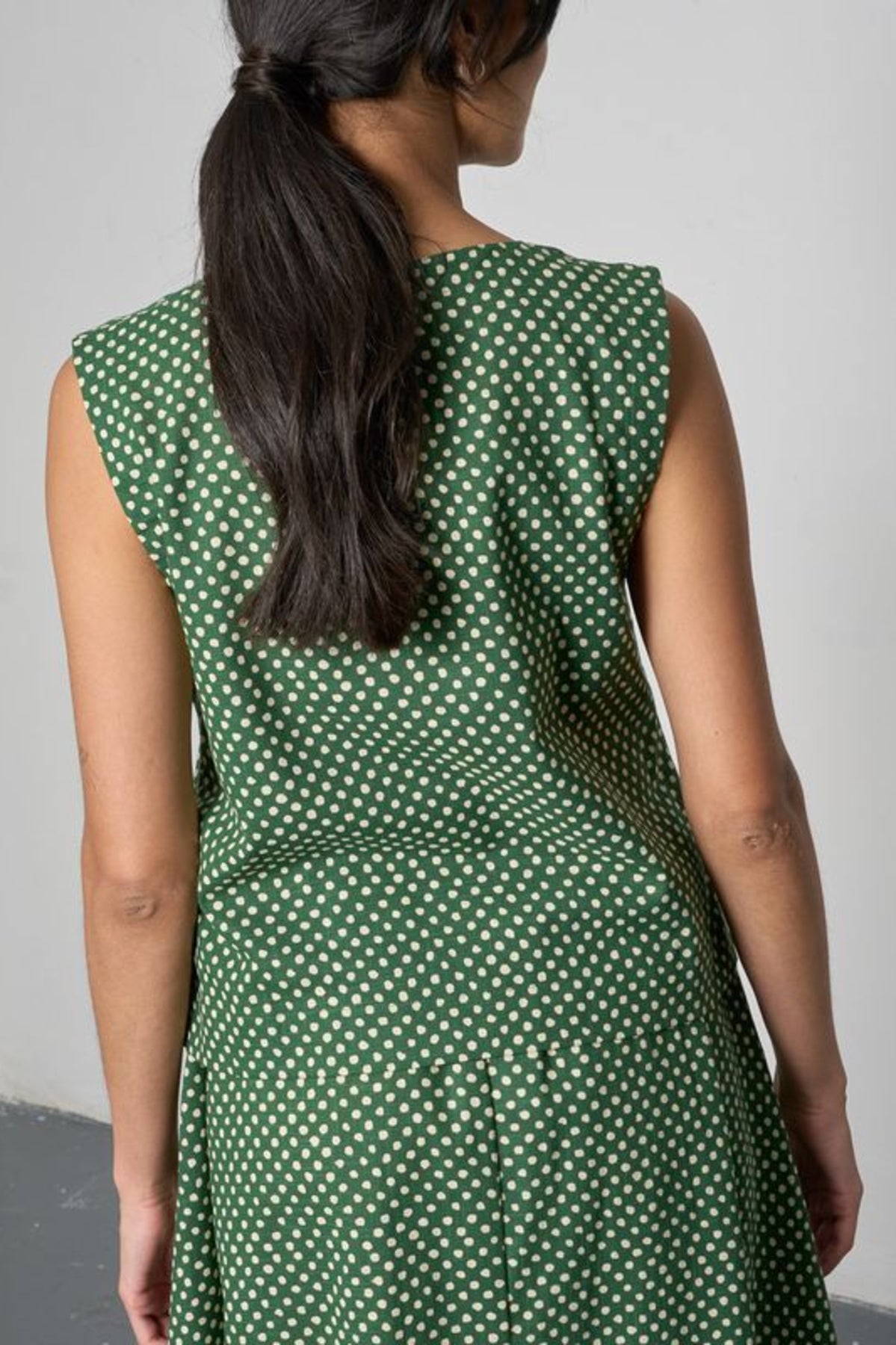 Pippa Sleeveless Top | Dots Green