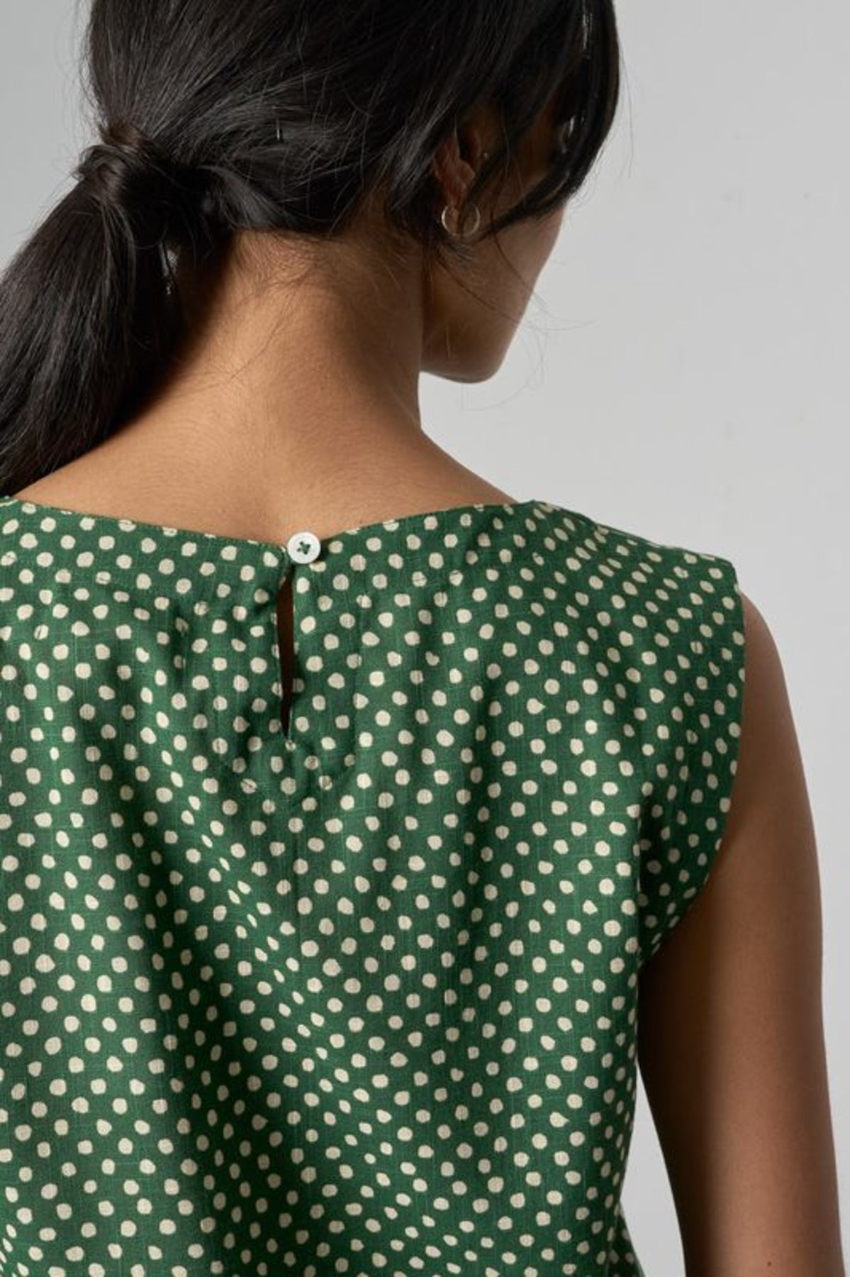 Pippa Sleeveless Top | Dots Green