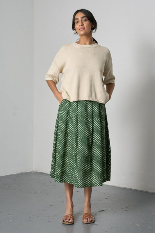 Wander Midi Skirt | Dots Green