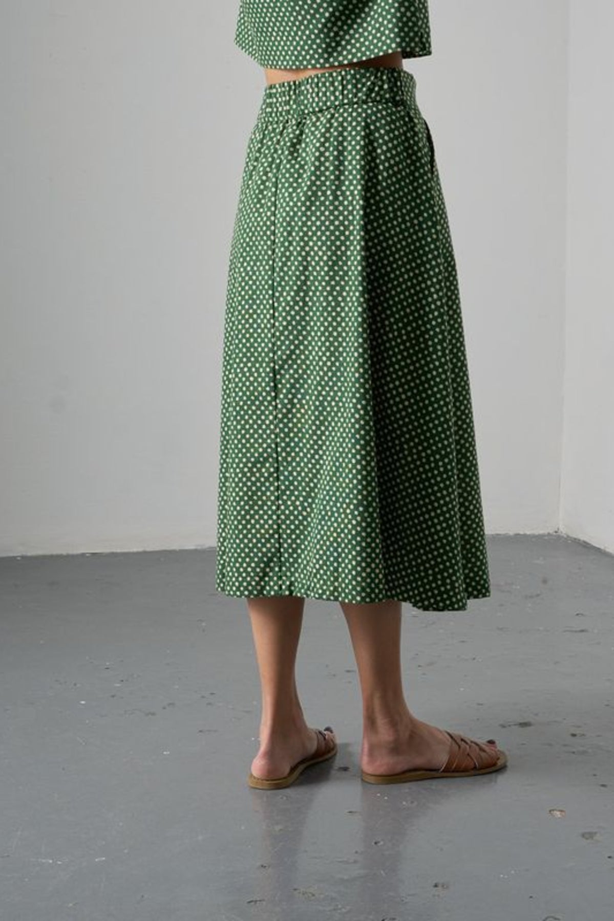 Wander Midi Skirt | Dots Green