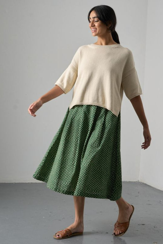 Wander Midi Skirt | Dots Green