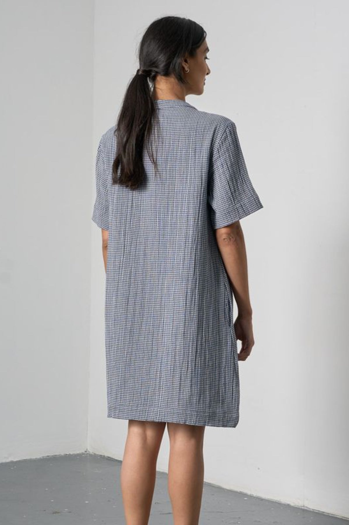 Wren Dress | Little Check Navy