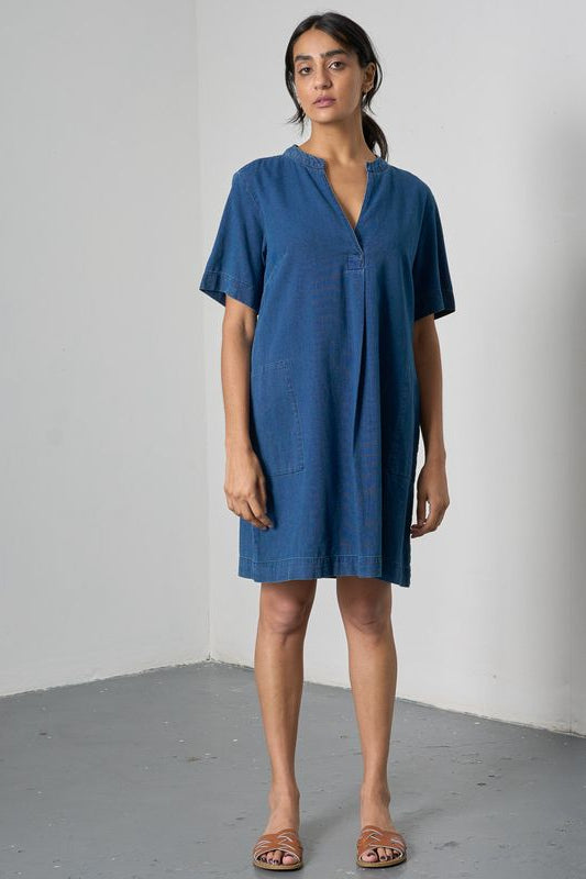Wren Dress | Textured Denim