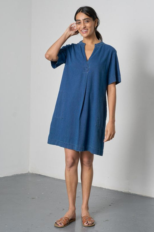 Wren Dress | Textured Denim