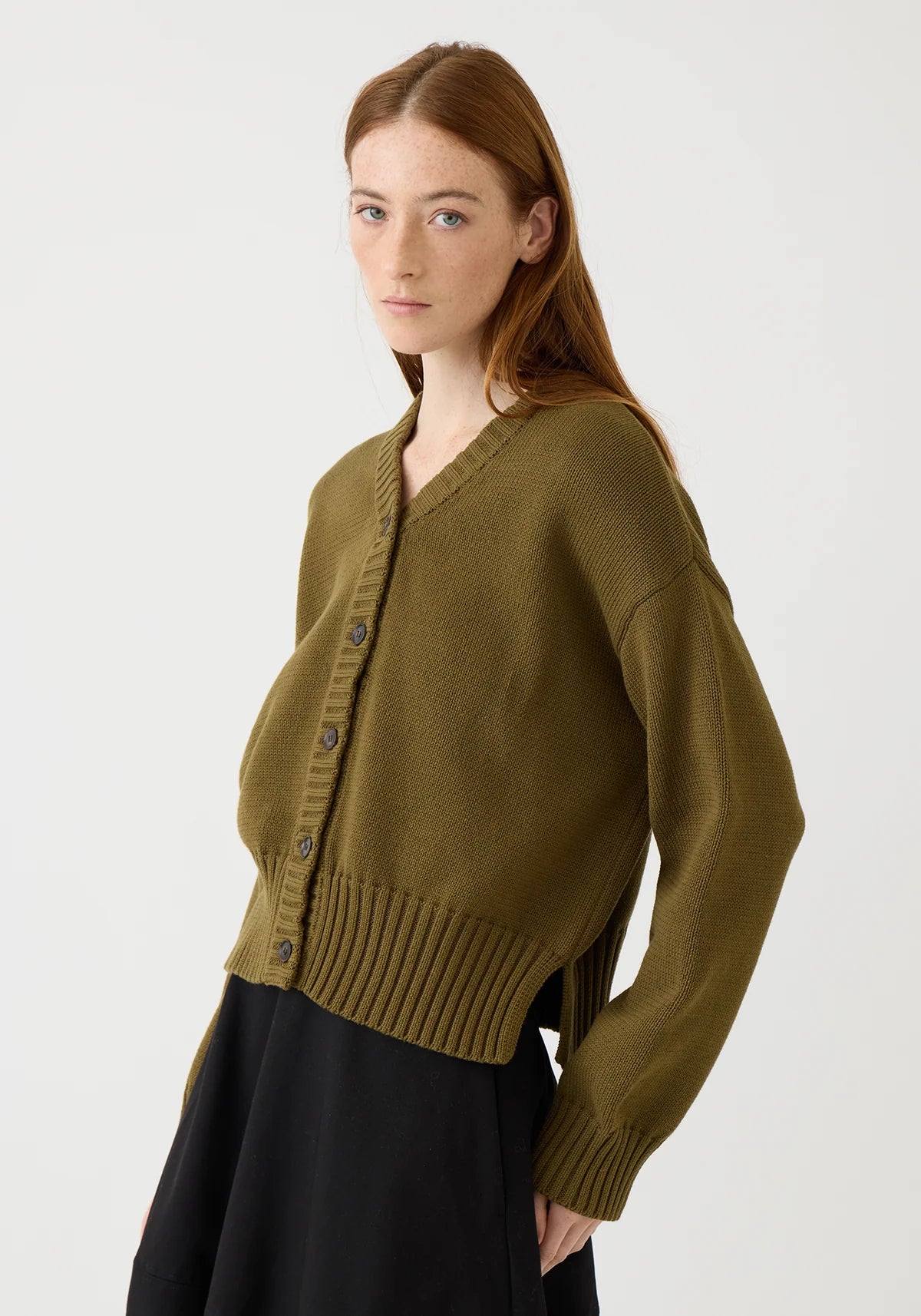 Vivian Cotton Cardigan | Moss Organic