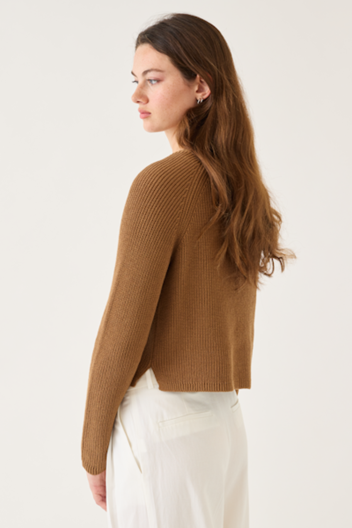 Isla Cotton Linen Sweater | Almond