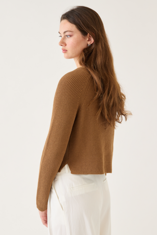 Isla Cotton Linen Sweater | Almond