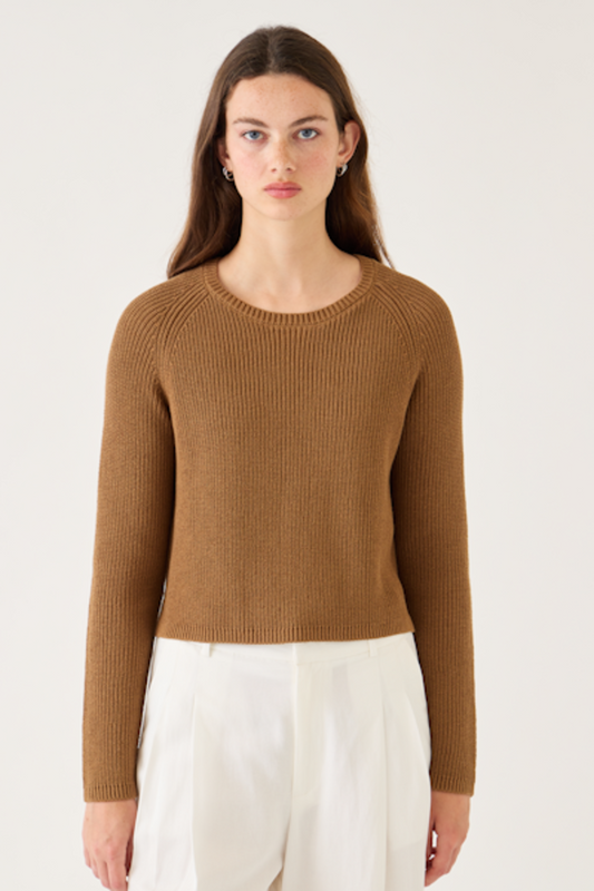 Isla Cotton Linen Sweater | Almond
