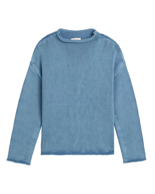 Lamis Washed Cotton Sweater | Denim Blue
