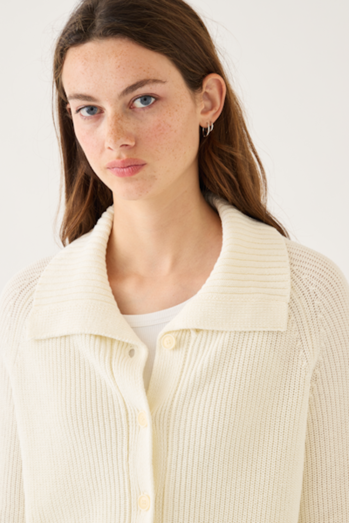 Morgan Cotton Linen Cardigan | Natural White