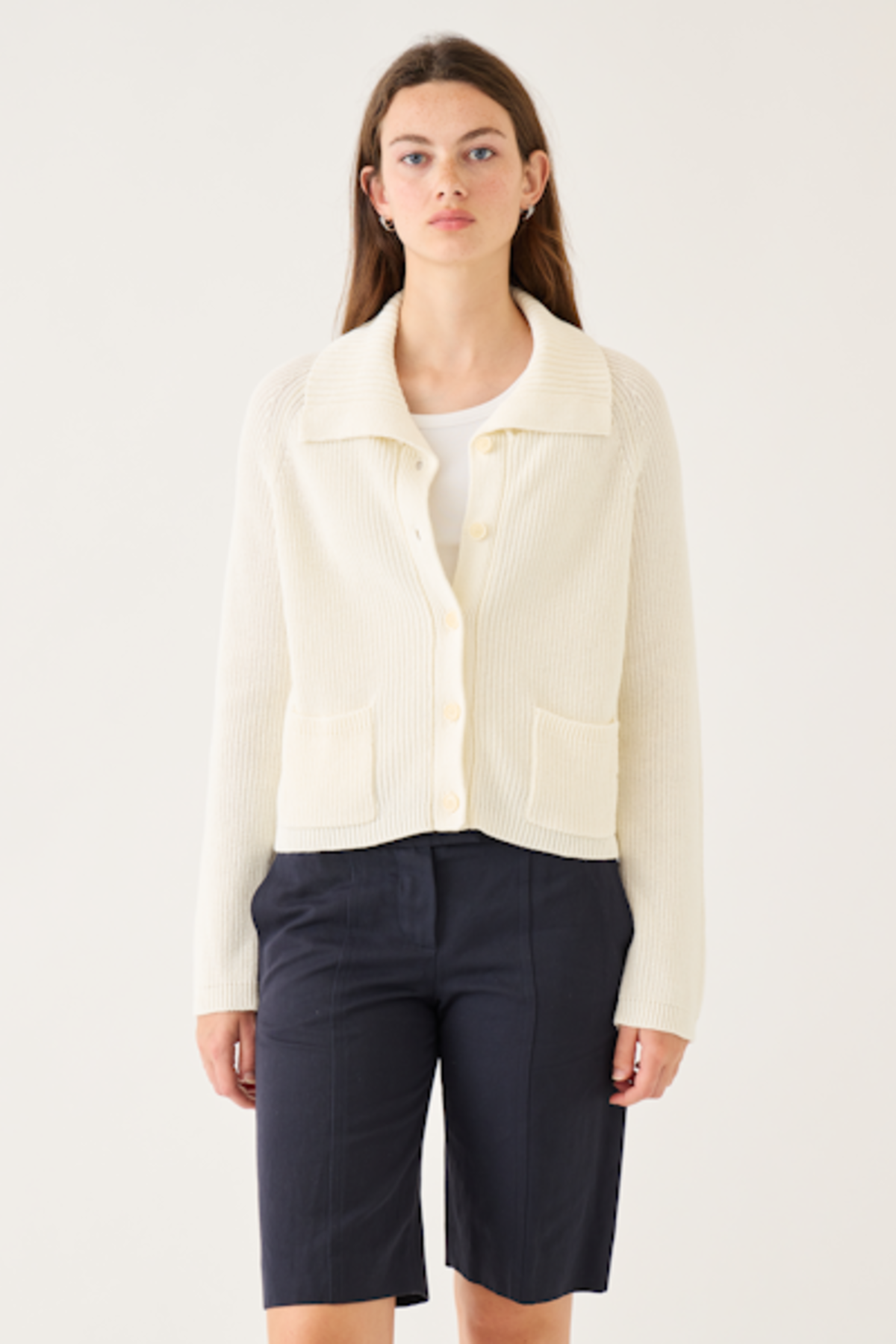 Morgan Cotton Linen Cardigan | Natural White