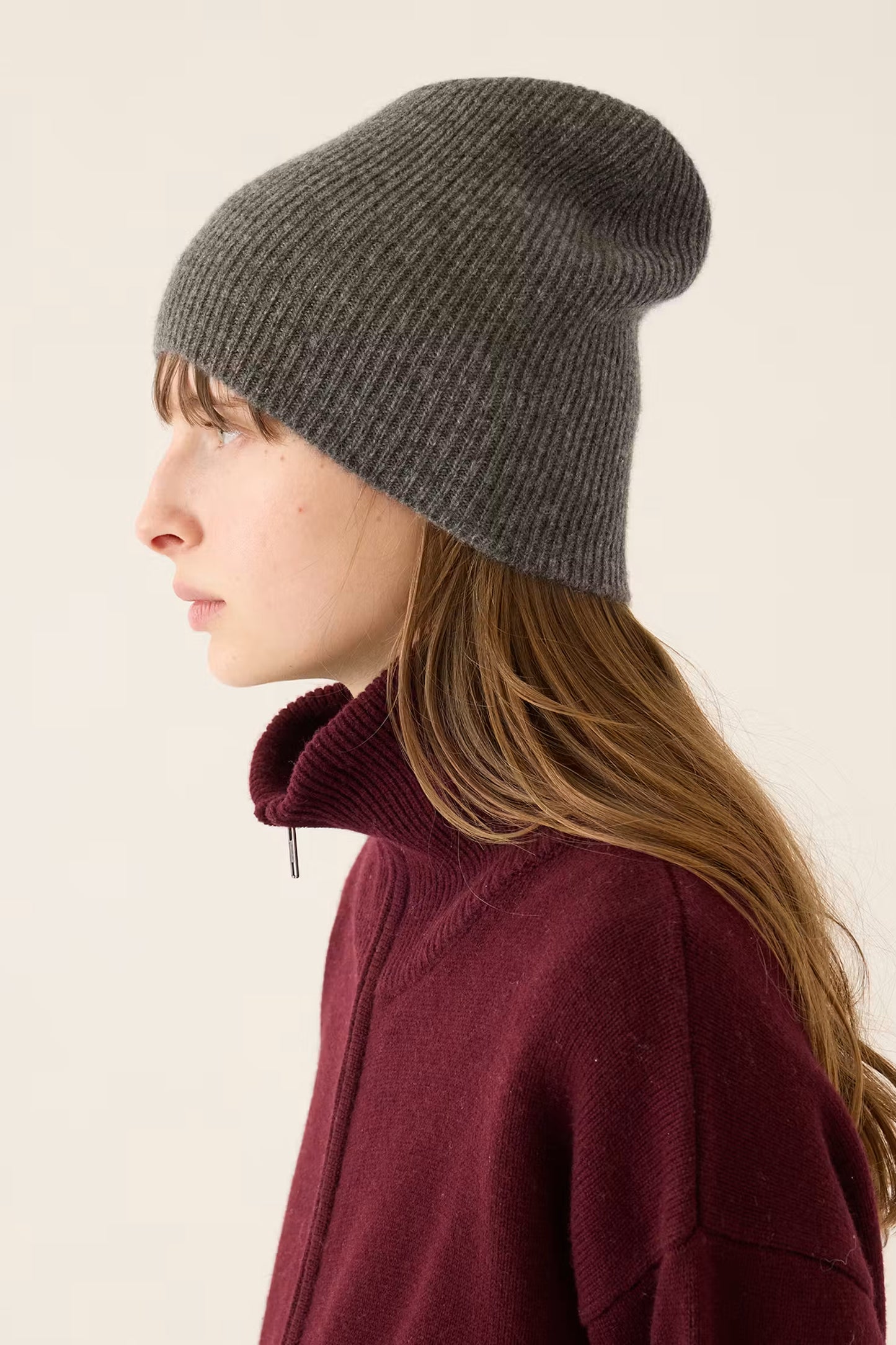 Ryan Cashmere Beanie | Heather Grey