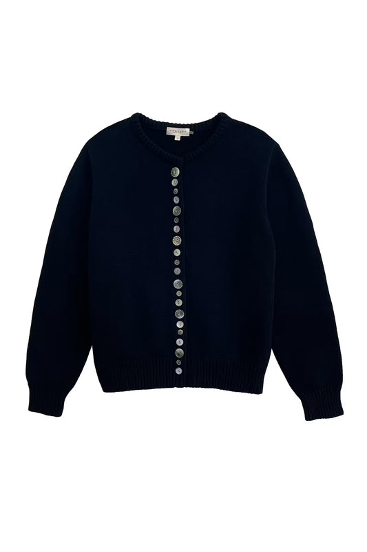 Soleil Cotton Cardigan | Black Abalone