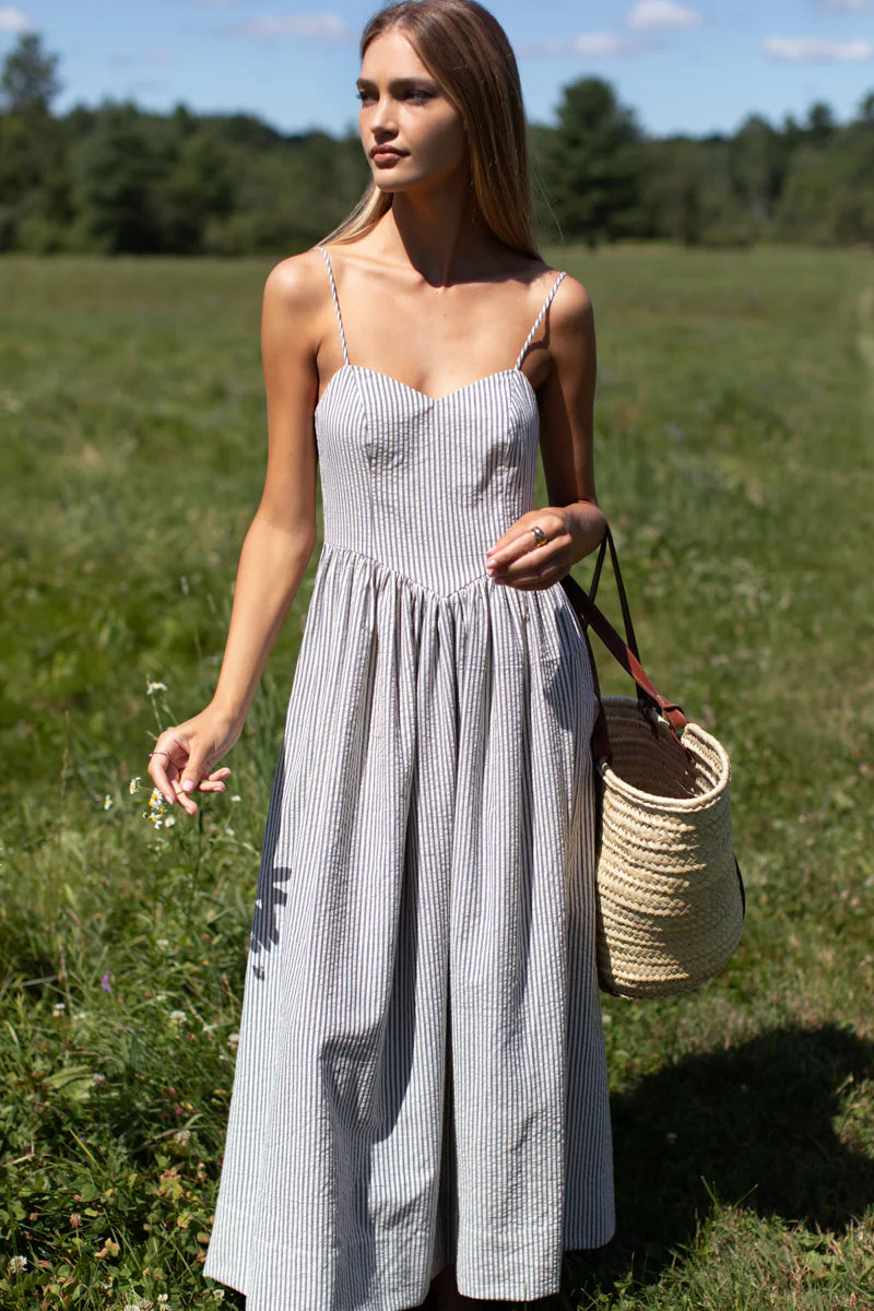 Cotton Day Dress | Newburyport Stripe