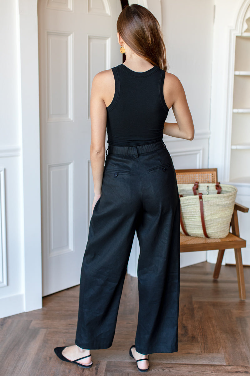 Essential Pleated Pant | True Black