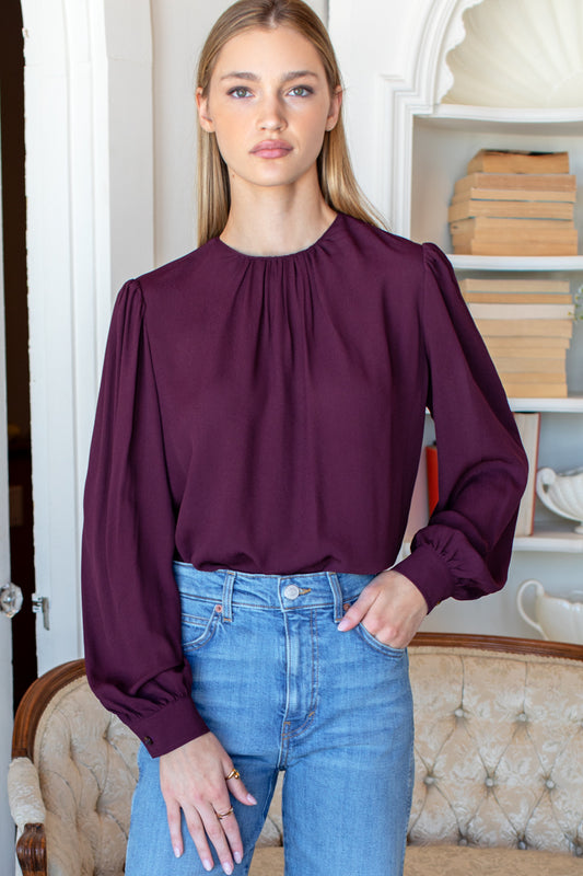 Gathered Neckline Top | Winetasting