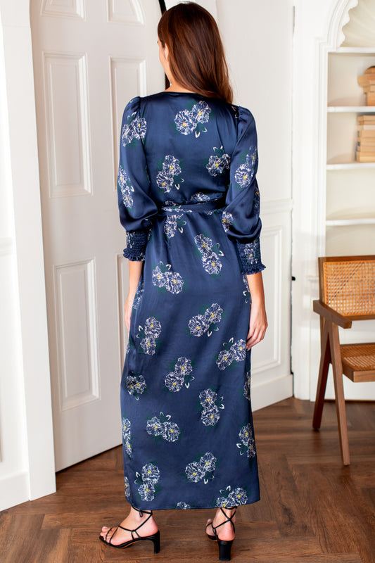 Louisa Satin Wrap Dress | Saarac Flowers