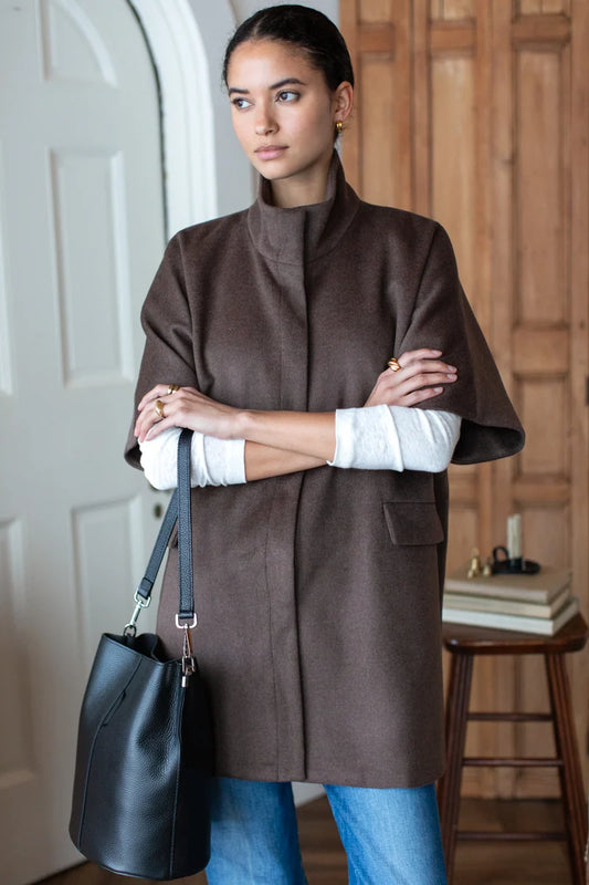 Wool Cashmere Layering Jacket | Bitter Chocolate