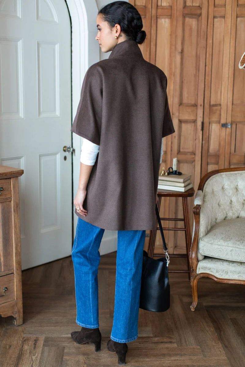 Wool Cashmere Layering Jacket | Bitter Chocolate