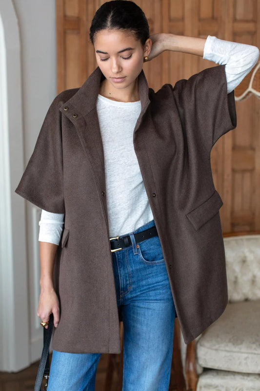 Wool Cashmere Layering Jacket | Bitter Chocolate