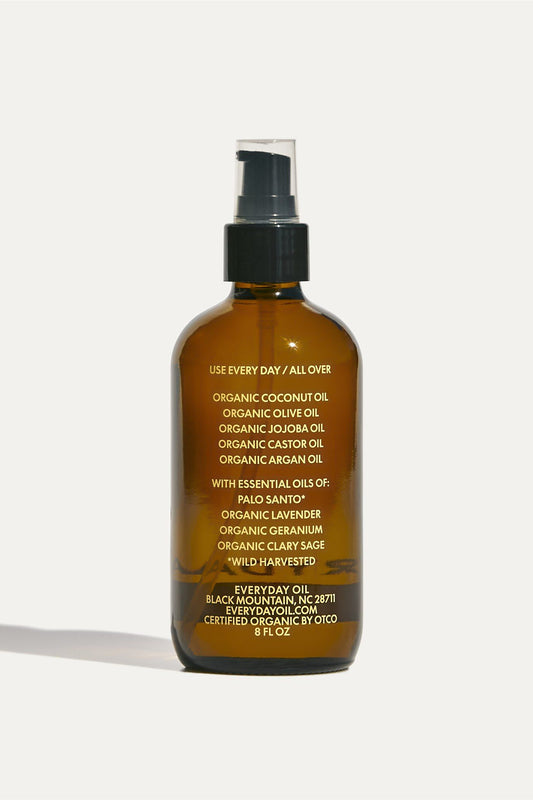 EVERYDAY OIL - 8 oz Bottle Mainstay Blend of Organic and Essential Oils for Hair, Skin, Body, and Face - Made in USA