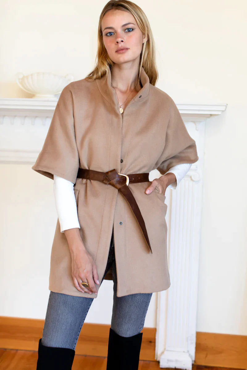 EMERSON FRY COLLECTION - Women's Ethical Fashion - Layering Jacket in Camel Wool Cashmere - Made in USA