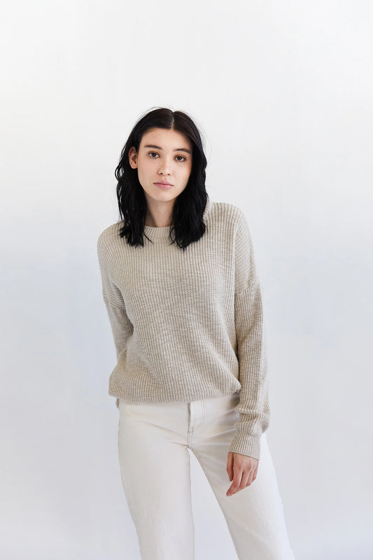 Crewneck Pull-On Sweater | Natural