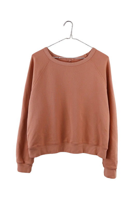 It Is Well LA - Elevated Ethical Basics Made in USA - French Terry Cotton Raglan Sweatshirt in Sienna on Hanger