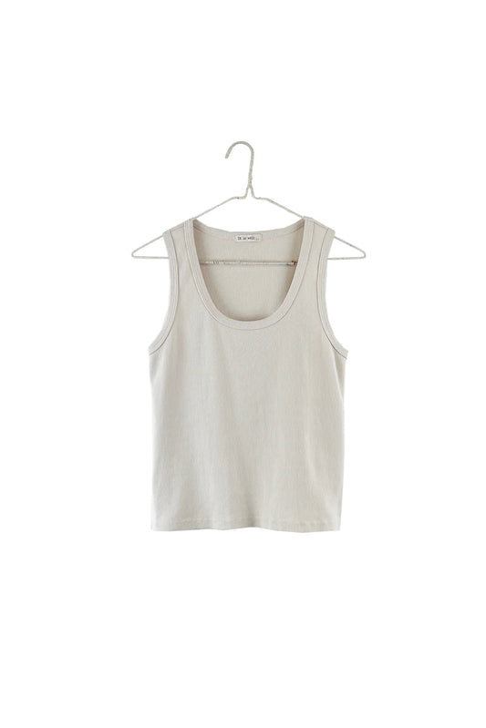 Image of IT IS WELL LA Ribbed Cotton Tank Top in Natural. Made in USA.