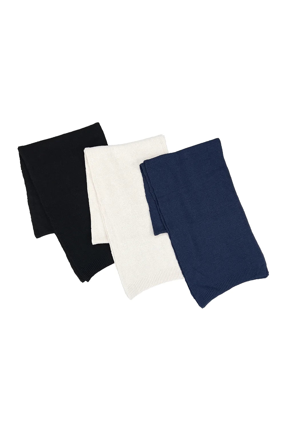 JUNGMAVEN Sustainable Hemp Accessories - Classic Knit Unisex Scarf - Hemp Merino Wool Eco-Blend - Black, Natural White, and Navy