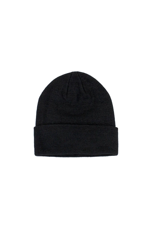 JUNGMAVEN Sustainable Hemp Accessories - Walla Walla Unisex Fisherman Style Beanie - Hemp Merino Wool Eco-Blend - Black