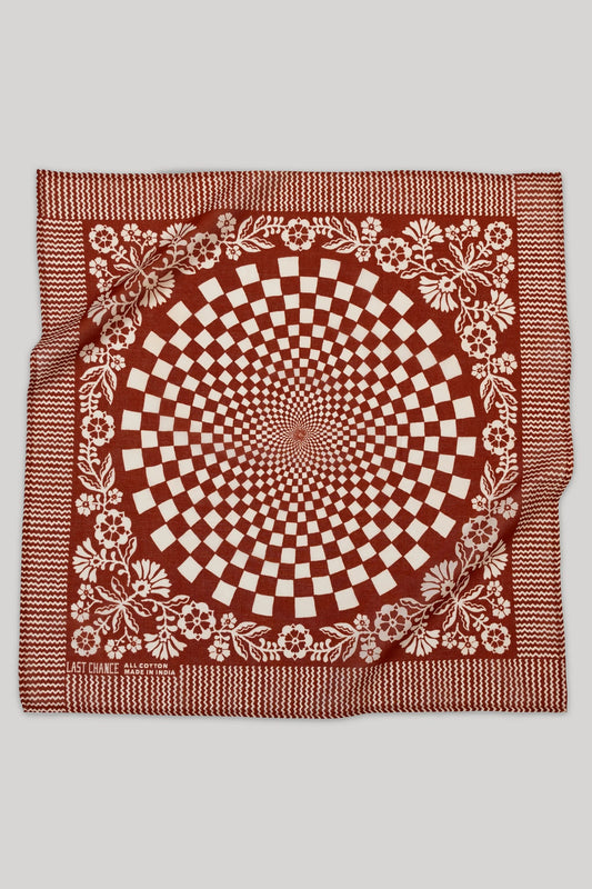 Cotton Sundial Bandana | Chili Red