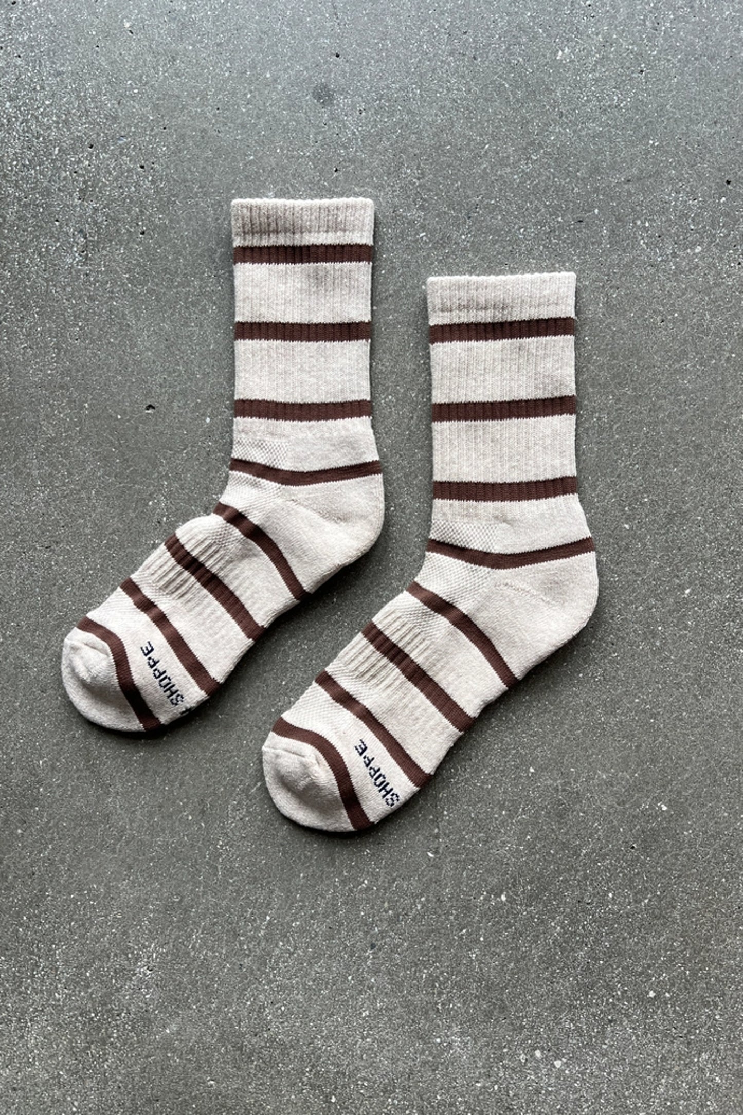 Boyfriend Socks | Flax Stripe