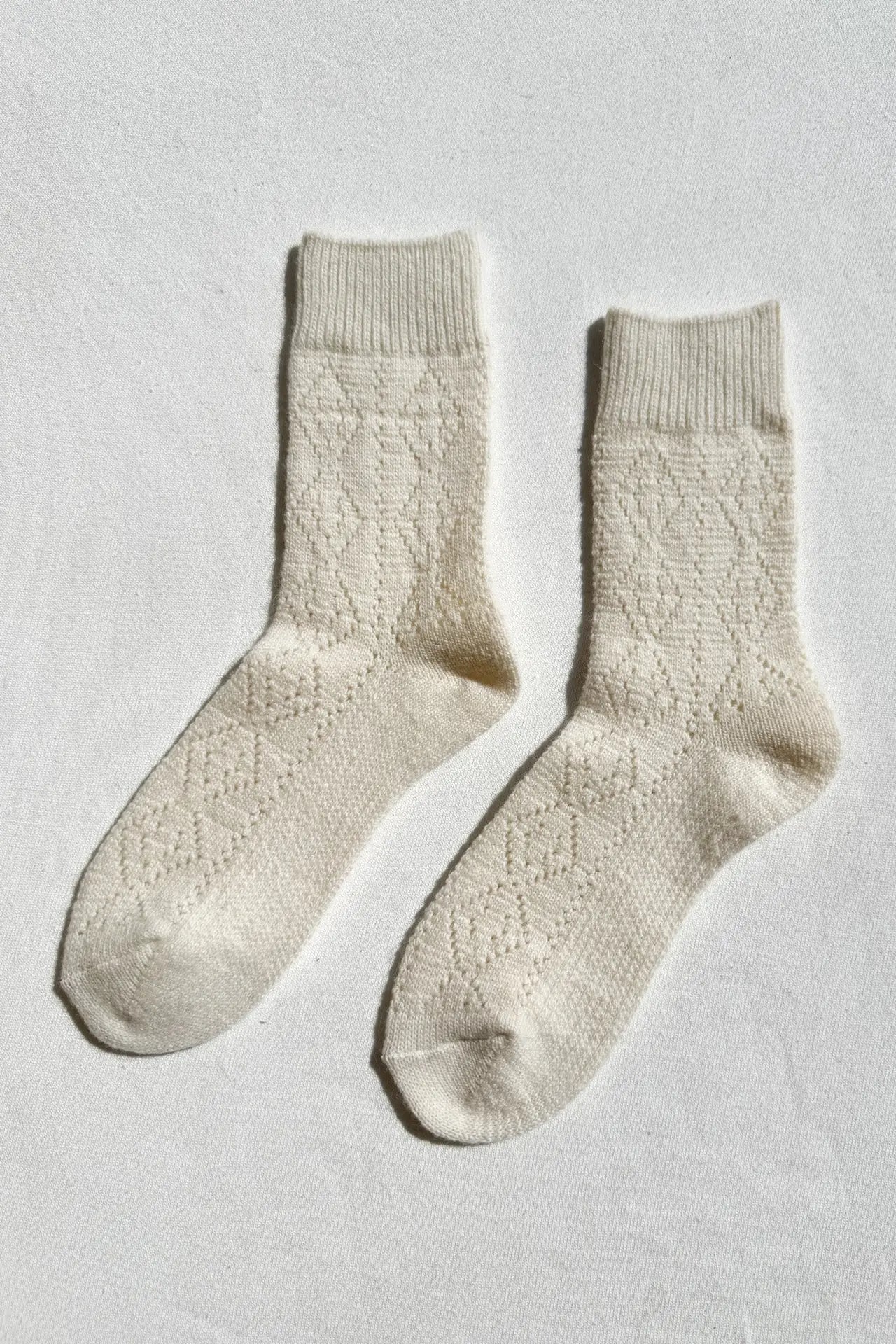 Cashmere Pointelle Sock | Cream