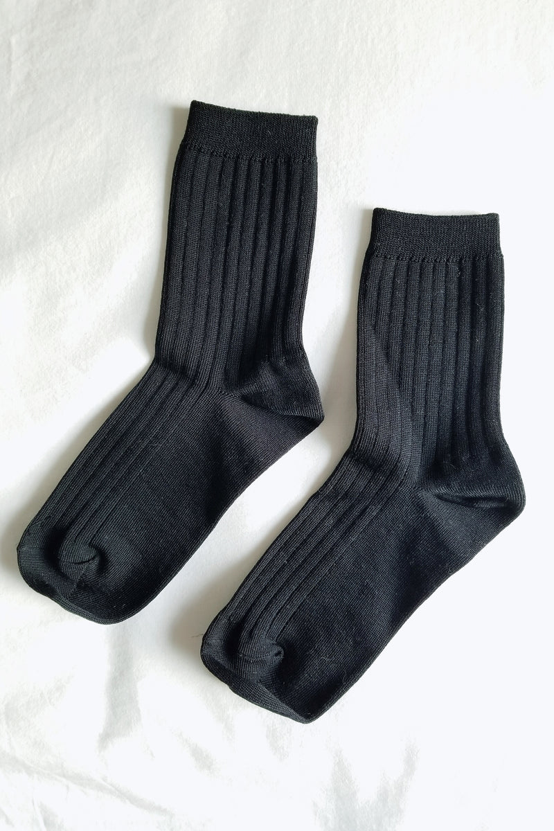 Her Cotton Socks | True Black