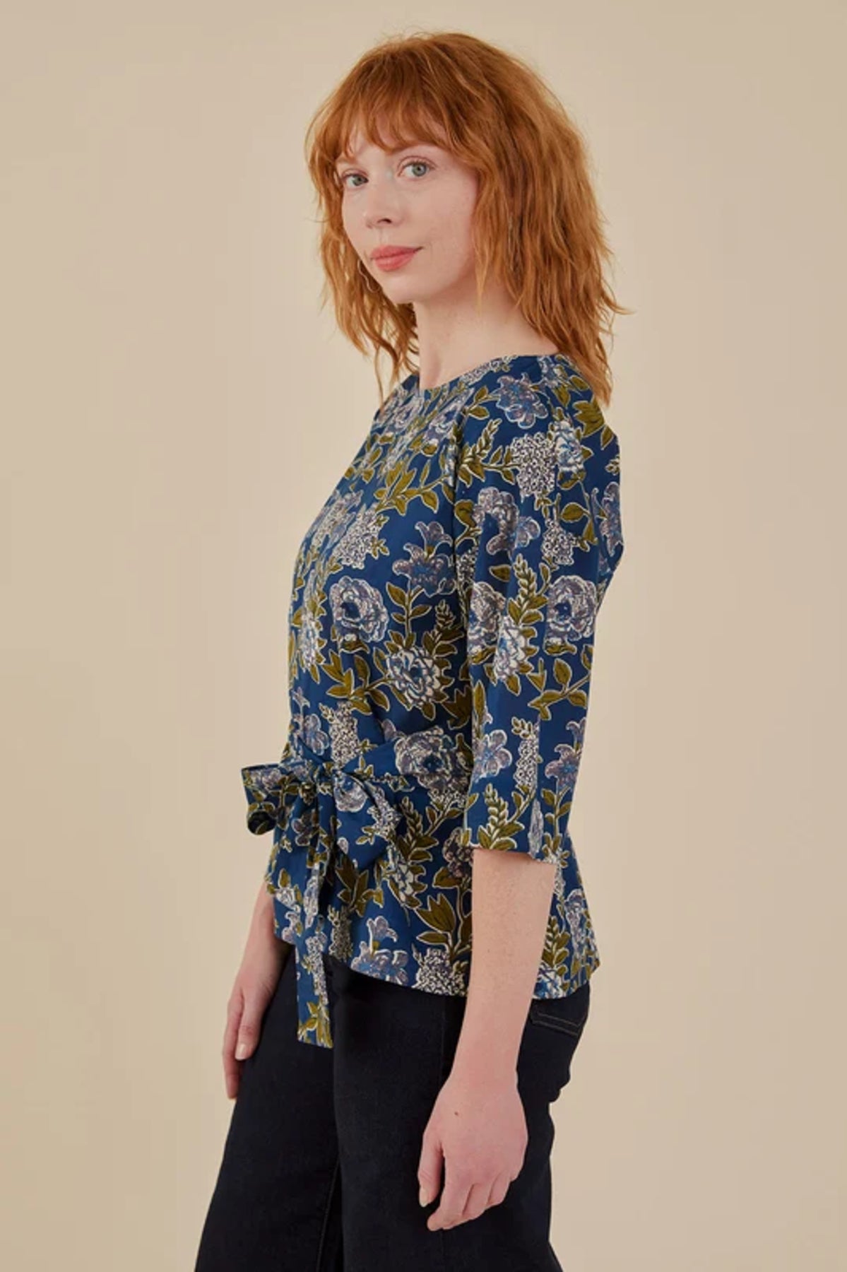 Ruth Top | Blue Blossoms
