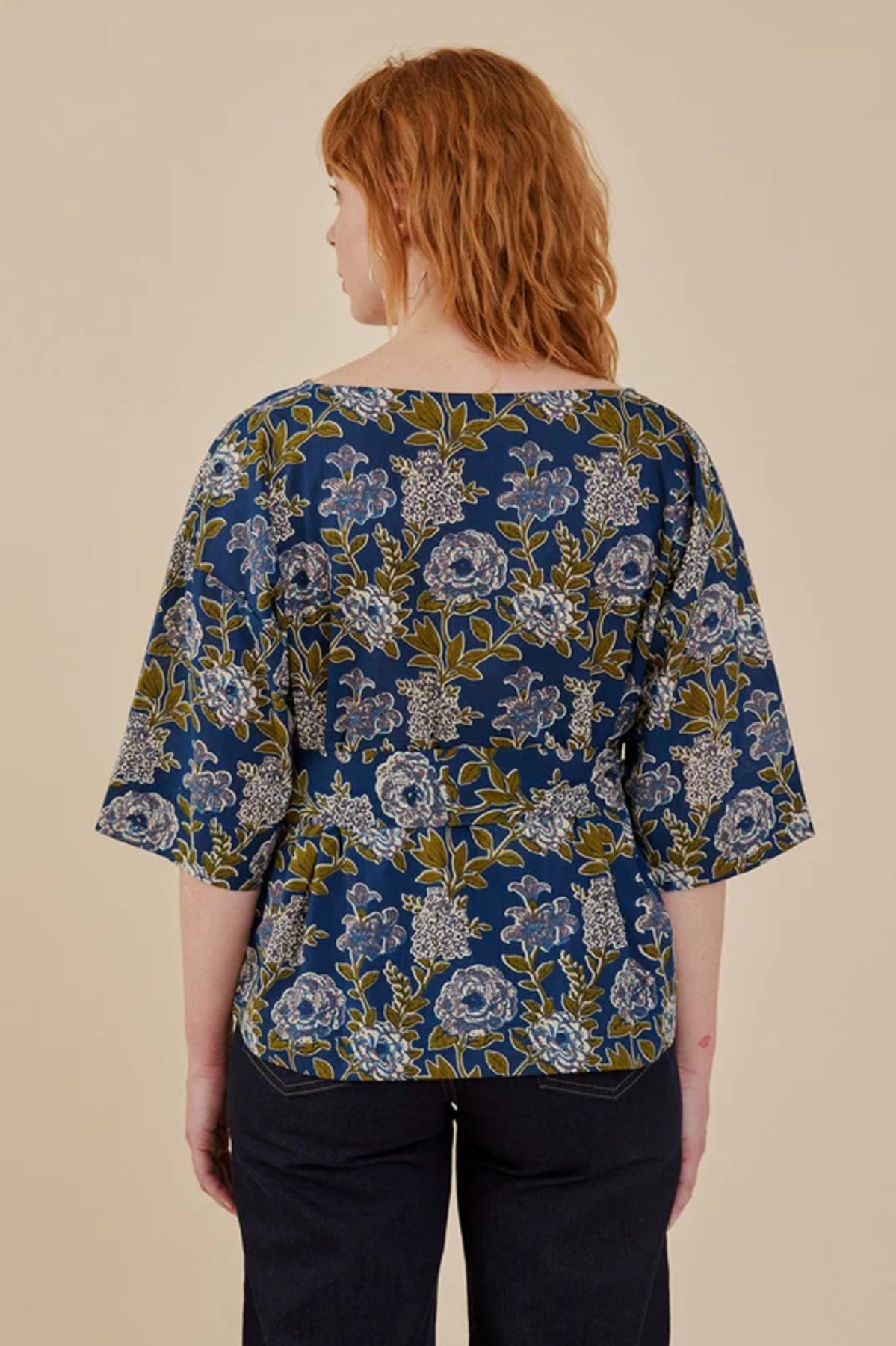 Ruth Top | Blue Blossoms