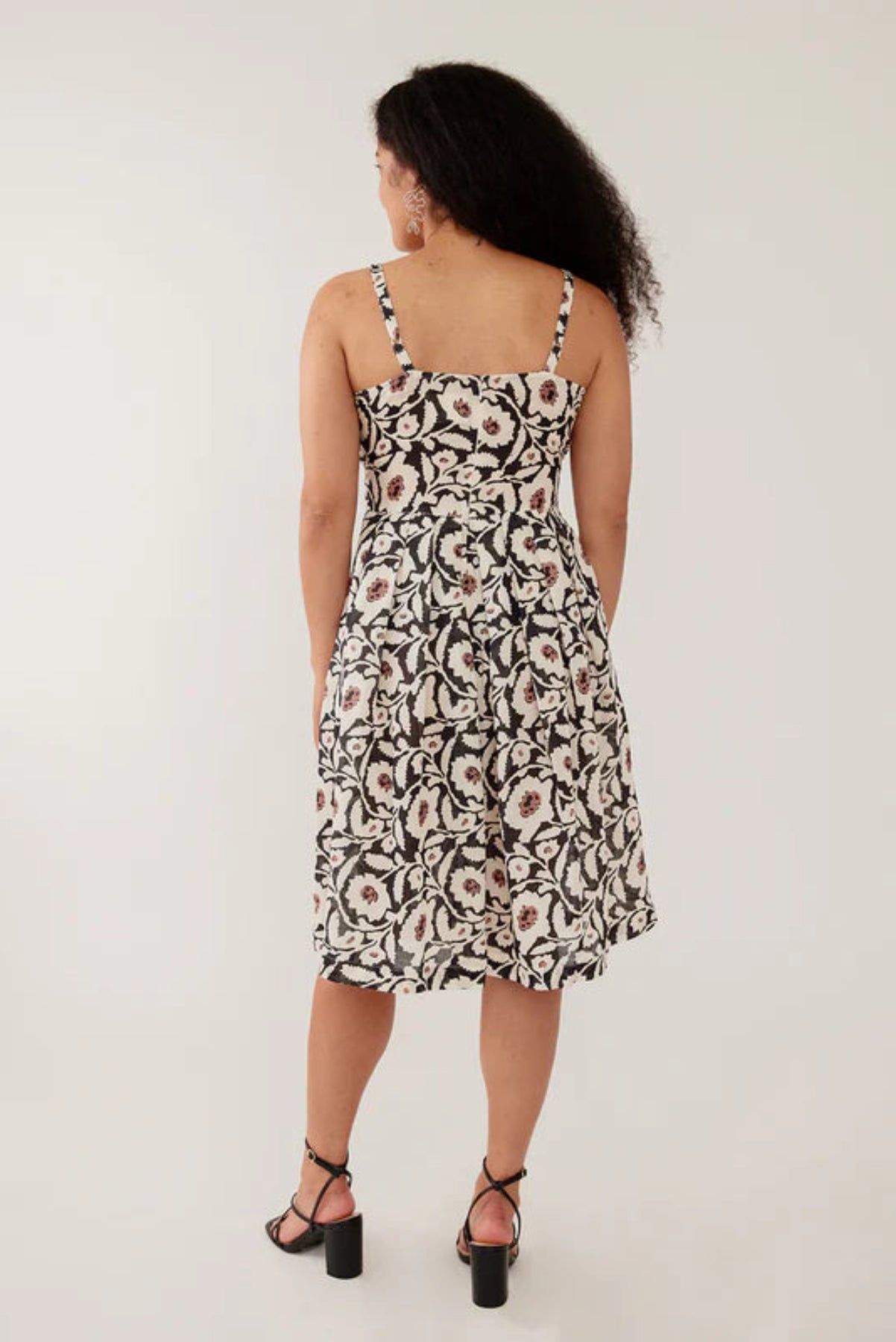 Lola Dress | Black Floral Linen