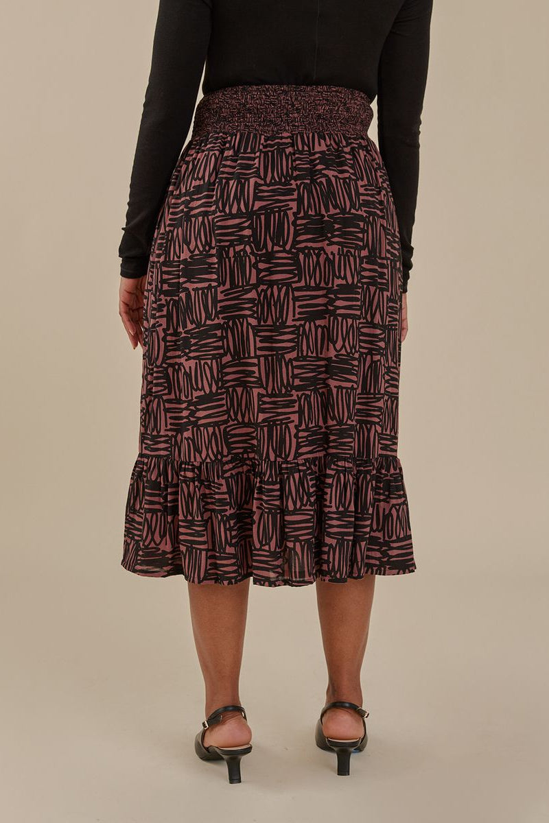 Mila Midi Skirt | Mocha Scribbles
