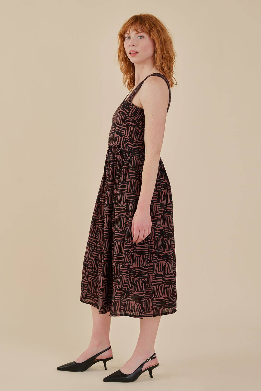 Nikita Wide Strap Dress | Mocha Scribbles